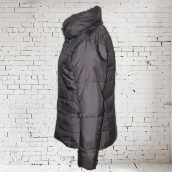 New York & Company Winter Jacket Gray Zip Front Pillow Collar No Belt - Picture 3 of 9